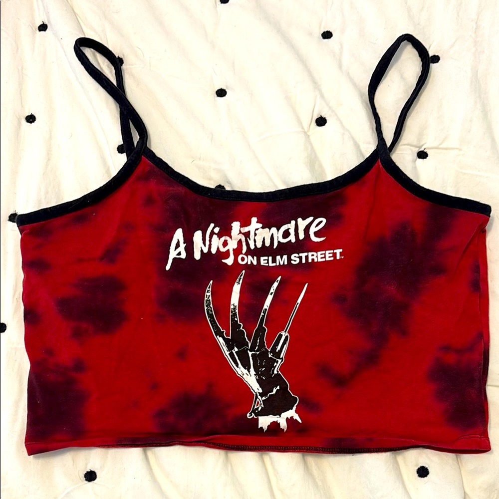 Red and Black Nightmare on Elm Street Crop Top
